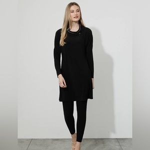 Joseph Ribkoff beautiful black edgy pocketed midi dress